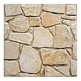 Commomy 10 Stück 3D Wandpaneele Steinoptik Selbstklebend, 30x30cm, Wandverkleidung Selbstklebend Steinoptik, Wasserdicht PVC 3D Wall Panels für Innenwanddekoration Wohnzimmer Küche S