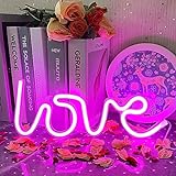 UExnkj-Y Love Neonlicht,LED Love Light Sign USB or Battery Powered Love Neon Signs Schlafzimmer Weihnachtsbar Party festliche Dekoration Geschenk Love N