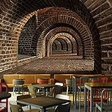 palank Benutzerdefinierte 3D Wandbild Tapete Kreative Erweiterung Raum Ziegel Wand Tunnel Bar Restaurant Personalisierte Wandmalerei Vliestapete * 300 cm x 210