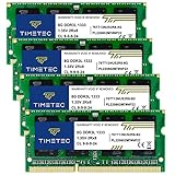Timetec 32 GB KIT (4 x 8 GB) DDR3 1333 MHz PC3-10600 Non-ECC Unbuffered 1,5 V CL9 2Rx8 Dual Rank 204 Pin SODIMM Laptop Notebook PC Computer Memory Upgrade (32 GB KIT (4 x 8 GB))