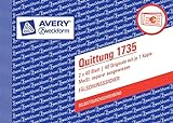 10er Sparpack | Avery Zweckform 1735 Quittung (A6 quer, MwSt. separat ausgewiesen, 2x40 Blatt) weiß/gelb (10er Pack)