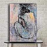 Maison Rouge Blue Nude Von Pablo Picasso Ölgemälde Auf Leinwand Cuadros Poster Und Drucke Wandbild Für Wohnzimmer Dekor Schlafzimmer 40X60Cm 60x90