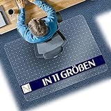 Bodenschutzmatte aus PET - transparente Schutzmatte für Teppichböden - 100% recyclebar - nachhaltige Bürostuhlmatte - 150x200