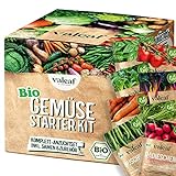 valeaf BIO Gemüse Starter Set I Gemüse Samen Anzuchtset zum Gemüse züchten I Mini Gemüseset m. Bio Gemüsesamen I Saat Gemüse Anzucht I Pflanzset buntes Gemüse I Gemüse Samen (BIO Gemüse Starter Kit)
