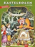 Hänsel und Gretel aus dem Märchen der Brüder Grimm Bastelbogen Hexenhaus für Kinder ab 6+ Jahre ein Lebkuchenhaus zum Ausschneiden und Basteln Papiermodelle zum Sp