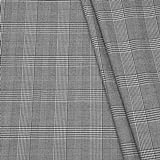 STOFFKONTOR Modestoff Dekostoff Glencheck Stoff - Meterware, Farbe Schwarz-Weiss - zum Nähen von Jacken, Hosen, Röcken, Deko UVM