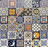 Horacio - 30 mexikanische Fliesen 10x10 cm Talavera Badezimmer- und Küchenfliesen Dekoration für Badezimmer, Dusche, Treppen, Küchenrückwand, Zementfliesen, marokkanische Desig