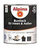 Alpina Buntlack für Innen & Außen Tiefschwarz seidenmatt 750