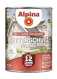Alpina Holz-Wetterschutz-Farben – Weiß, deckend – bis zu 12 Jahre Schutz vor Witterung und Nässe – schmutzabweisend, deckend & ergiebig – 2,5 L