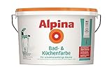 Alpina Bad- und Küchenfarbe in weiß matt – Anti-Schimmel Wandfarbe für Feuchträume – ergiebig, gut deckend & reinigungsfähig – 5 L